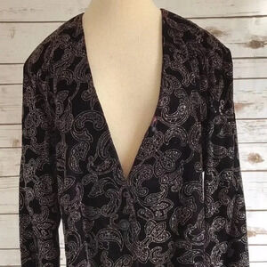 NORTON MCNAUGHTY Women Front Open Long Sleeve Button Down Shirt Top Size 14